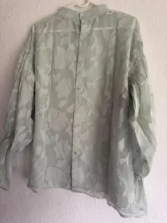 値下げ☆Chobof シアーフラワージャガードブラウス ミント M