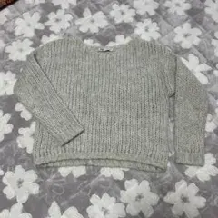 ZARA グレー リブ編み 長袖セーター