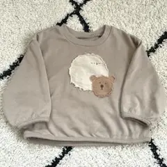 polar bears fam くまイラストトレーナー　90cm ブラウン