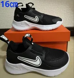 ②新品ナイキNIKE☆フレックスランナー16㎝ブラック/ホワイトノアール005