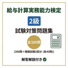 給与計算実務能力検定試験 2025年度 2級テキスト/模擬試験（2年度分） 2026年最新】給与計算実務能力検定 2級 模擬試験の人気アイテム - メルカリ