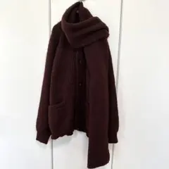 WYM LIDNM シャギーストールアンサンブルカーディガン ブラウン M