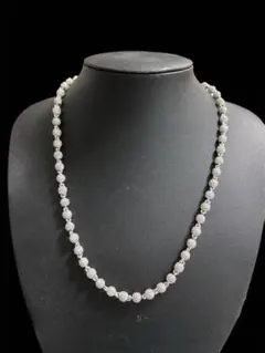 シルバー ballネックレス 約50センチ　ジルコニア使用