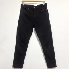 GU デニム ジーンズ スリム ストレッチ ブラック 黒 パンツ メンズ