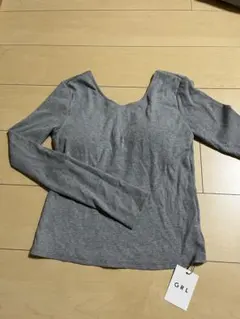 GRL グレー 長袖 Uネック トップス