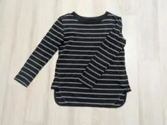 GAP メンズ 長袖カットソー ボーダー ブラック
