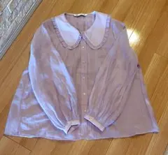 ZARA☆大人可愛いフリル襟シフォンブラウス美品★売切り4/27まで★