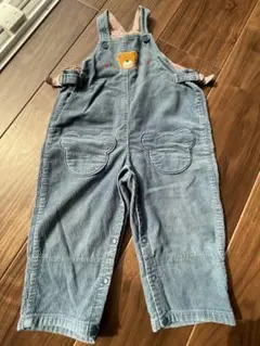 ミキハウスデニムブルー オーバーオールとカーディガン セット 90cm