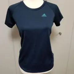 adidas ダークブルー トレーニングTシャツ