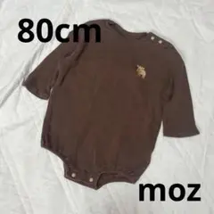 80cm moz モズ 刺繍ワンポイント ベビーロンパース