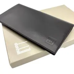 【未使用級】ダンヒル　長財布　黒　ブラック　レザー　2つ折り財布　ウォレット