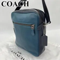 【美品】コーチ ショルダーバッグ 斜め掛け クロスボディ ロゴ入り オールレザー