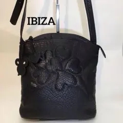 ❣️イビサIBIZA❣️ブラック パイソン×カーフレザー　ショルダーバッグ日本製