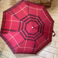 レッド　Burberryバーバリー折畳傘チェック