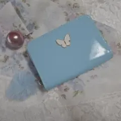 小銭入れ　ミニ財布　ウォレット　カードケース　軽量　ブルー