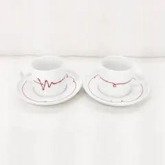 白山 HAKUSAN ペアコーヒーカップ&ソーサー 赤い糸