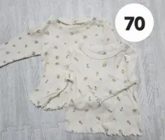 花柄 長袖Tシャツ 70 2枚セット