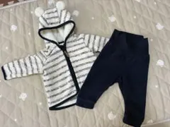 70 babygap パーカーとパンツ セットアップ 裏起毛 フリース くま耳