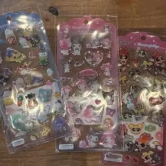 ドロップジュエリーシール　パワパフ　はぴだんぶい　マイメロ　クロミ