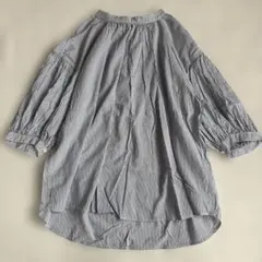 グローバルワーク　ストライプ 五分袖 バルーンスリーブ シャツ