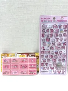 【正規品】マイメロボンボンドロップシール文字♡チョコブロックシール2点セット♡