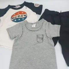 DIESEL、ダブルビー、プティマイン、３点セット♪半袖Tシャツパンツ90サイズ