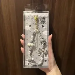 ハローキティ フォンストラップ スマホストラップ エンジェル グレー 산리오