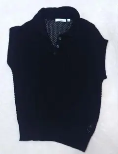 niko and... ブラックメッシュニットベスト M