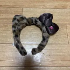 キティちゃん ヒョウ柄 ブラウンリボン付き