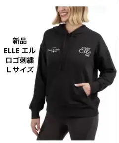 新品 ELLE エル ロゴ刺繍 プルオーバーパーカー Ｌ　レディース フーディのサムネイル