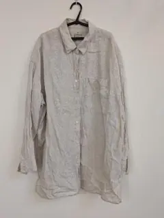 無印良品　ベージュ　ワイドリネンシャツ M-L