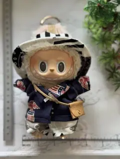ラブブサイズ用　ハンドメイドお洋服セット（シャツ＋ズボン＋帽子＋バッグ）NoB7