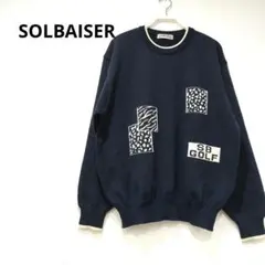 SILBAISER ウールセーター　ネイビー　ウール100% ゴルフ　日本製