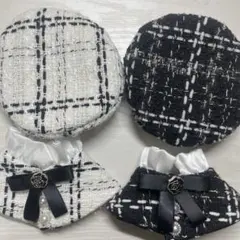 ぬい服 ポンチョ 白黒セット