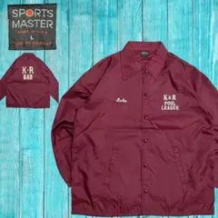 USA製 90s スポーツマスター コーチジャケット ボルドー 企業ロゴ L