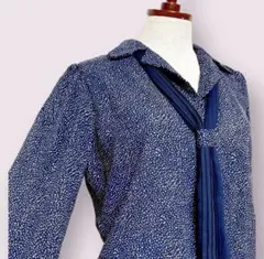 vintageヴィンテージワンピースリボンタイプリーツドットレトロUSA海外古着