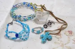 最近流行のビーズアクセ＊夏にピッタリのアクセサリー5点セット