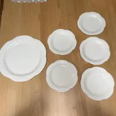 ケーキ皿　ホールケーキ用　6枚セット　リーフ柄