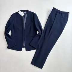 美品✨Theory セオリー パンツスーツセットアップ ノーカラー ネイビー