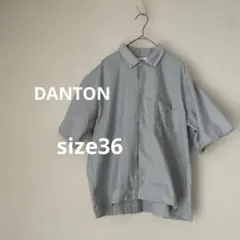美品〉DANTON ダントン【M相当】丸襟 半袖シャツ ベージュ - メルカリ