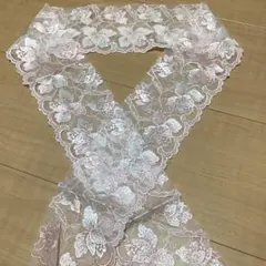 ピンク系花柄レース半襟