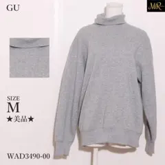GU　ジーユー　プルオーバー　長袖　無地　ハイネック　綿混 　シンプルコーデ