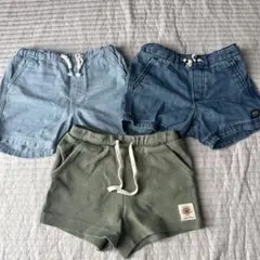 【3枚セット】H&M ベビー ショートパンツ 80 デニム ワッフル 夏服