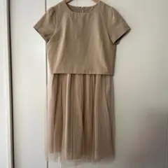 green label relaxing シフォンワンピース　ベージュ