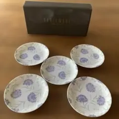 たち吉　A&E 薄紫色の花柄 銘々皿5枚
