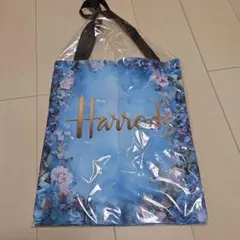 み*か様 Harrods 花柄トートバッグ 青色