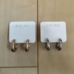 新品　GOLDY イヤリング　ゴールドシルバー　2点セットのサムネイル