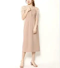 SNIDEL レース切り替えミドルワンピース ドレス ゆうこす着用 サイズ0