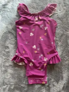 美品GAP花柄ピンク水着 6-12M