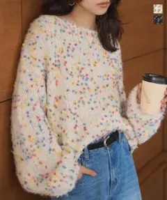 韓国バルーンスリーブモテニットセーター